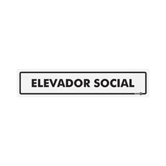 PLACA ELEVADOR SOCIAL PS435 0,80MM 30X6,5CM
