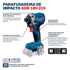 CHAVE DE IMPACTO 18V GDR 18V-215 SB BOSCH