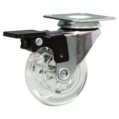 RODIZIO GEL PU GIR 35MM PLACA C/ FREIO COLSON