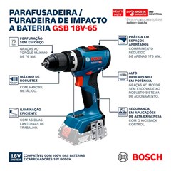 PARAF/FURAD IMPAC GSB 18V-65 2BAT + MALETA BOSCH