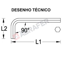 CHAVE L HEX LONGA 42L-7/32